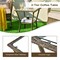 3 Pieces Outdoor Conversation Set Including 2-Tier Glass Coffee Table with Metal Frame